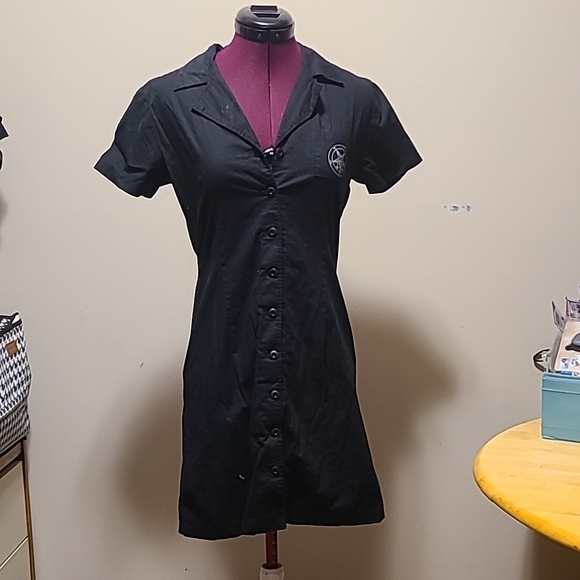 Black Button-Up Women's Top - Picture 1 of 4